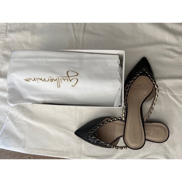 ANTHROPOLOGIE Guilhermina Embellished Black Slides Sz 8 - Picture 3 of 5